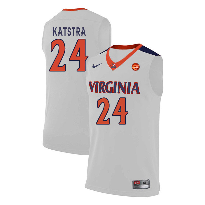 Men #24 Austin Katstra Virginia Cavaliers College Basketball Jerseys Sale-White - Click Image to Close